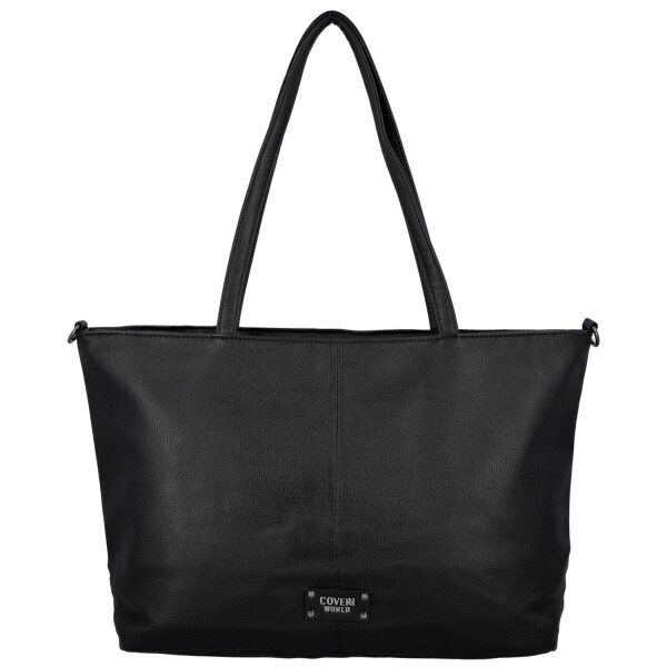 Trendy dámská koženková kabelka na rameno Coveri Longi, černá