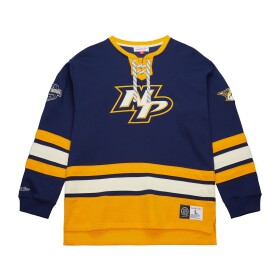 Mitchell & Ness Pánská mikina Nashville Predators NHL Heritage Lace-Up Jersey Crew Velikost: L