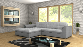 FRONTI Rohová rozkládací sedačka SERGIO světlešedá-šedá - SAWANA 84 + SAWANA 21 17493