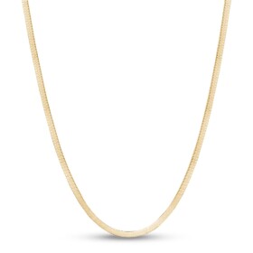 Pozlacený herringbone řetízek – 3 mm plochý hadí náhrdelník, Zlatá 50 cm