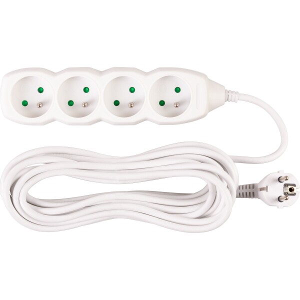 STREND PRO 213329 Prodlužovací kabel, 7m, 4 zásuvky, 3×1mm, bílý