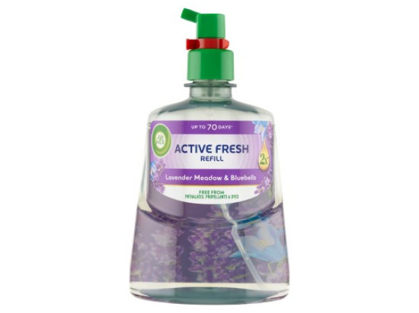 Air Wick Active Fresh Náplň na vodní bázi do automatického difuzéru levandulová louka a kvítky 228 ml