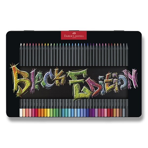 Faber-Castell Black Edition trojhranné 36 barev plechová krabička