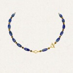 Dvojitý náhrdelník s lapis lazuli a zirkony Aurelia, 45 cm Modrá