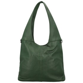 Trendy dámská koženková kabelka na rameno Marlen, tmavě zelená