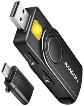 AXAGON CRE-SMP2A černá / Kapesní čtečka SMART, microSD/SD a SIM karet / USB-A C 2.0 (CRE-SMP2A)