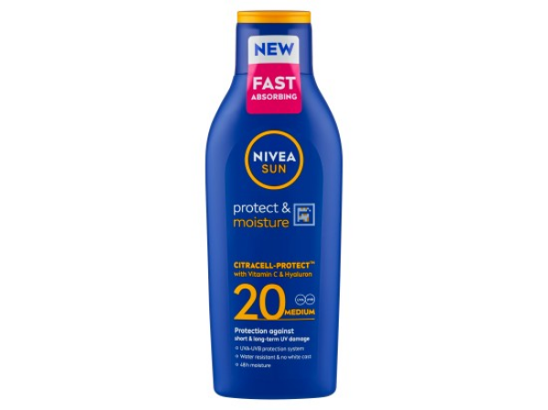 Nivea Sun Protect & Moisture Hydratační mléko na opalování SPF 20 200 ml