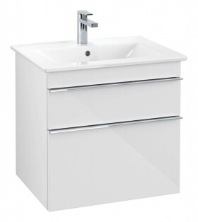 VILLEROY & BOCH - Venticello Umyvadlová skříňka, 60x59x50 cm, 2 zásuvky, Glosy White A92401DH