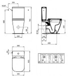 IDEAL STANDARD - i.Life S WC kombi se sedátkem SoftClose, vario odpad, boční napouštění, RimLS+, bílá T517101