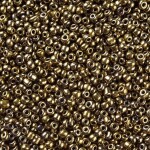 Skleněný rokajl - 8/0 - 3 mm - starozlatý - 1 g