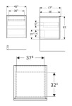 GEBERIT - Acanto Boční skříňka 45x52x48 cm, 1 zásuvka, sklo/bílá 503.010.01.2