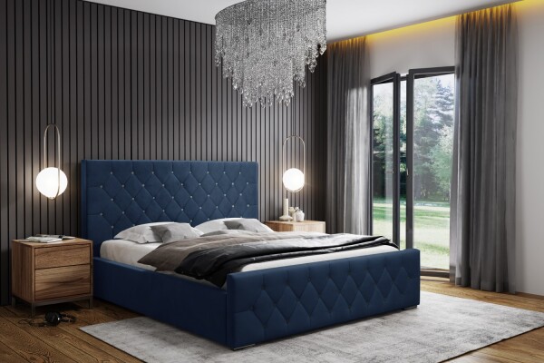 FRONTI Postel MODEL 01 140x200 modrá - MAGIC VELVET 2216
