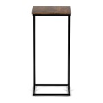 Odkládací stůl, MDF deska, dekor staré dřevo, černý kov