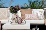 Chic Antique Kameninová váza Floral Cream 25 cm, krémová barva, keramika