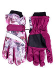 Dámské zimní lyžařské rukavice Yoclub REN-0250K-A150 Maroon 18