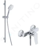 Kielle Sprchový set s baterií, tyčí, hadicí a sprchovou hlavicí, chrom 20627SN80