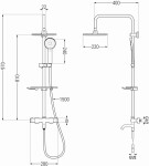 MEXEN/S - KT40 vanový sloup s termostatickou baterií, růžového zlata 779004093-60