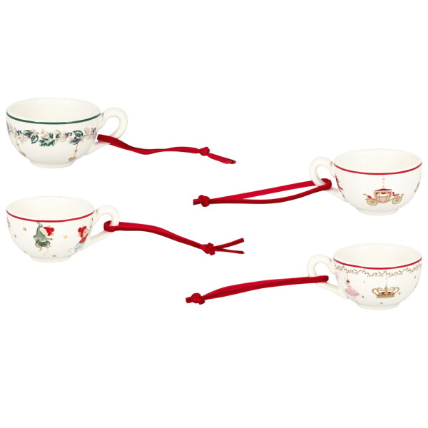 GREEN GATE Porcelánová vánoční ozdoba Joanni White – set 4 ks, multi barva, porcelán
