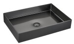 Umyvadlo na desku v barvě gun metal SAT Aurum 55x38 cm bez přepadu SATAUR5538BGM SATAUR5538BGM