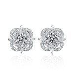 Royal Fashion stříbrné náušnice HA-XEA003-SILVER-MOISSANITE