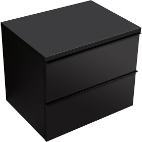 CERANO Koupelnová skříňka Velora - černá matná, úchytka černá + deska pod umyvadlo Navira Pro - 36 mm - 60x56,6x46,5 cm