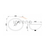 INVENA - Umyvadlo pod desku PANDORA 49 cm CE-26-001-W