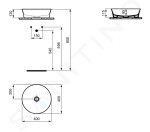 IDEAL STANDARD - Ipalyss Umyvadlová mísa, průměr 400 mm, bez přepadu, Concrete E1398V9