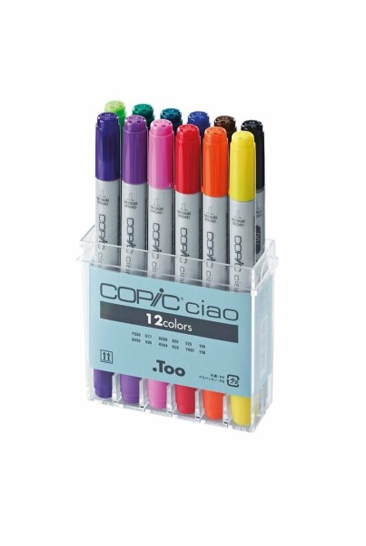 Copic, 22075312, Copic Ciao, oboustranné popisovače, Basic tone, 12 ks