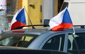 Ptakoviny.cz Vlajka na auto Česká republika 45 cm