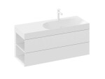 RAVAK - Lite Umyvadlová skříňka 120x45x43 cm, 2 zásuvky, lesklá bílá X000001879
