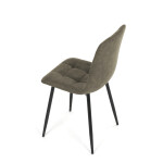 Židle jídelní, zelená látka cowboy, nohy černý kov