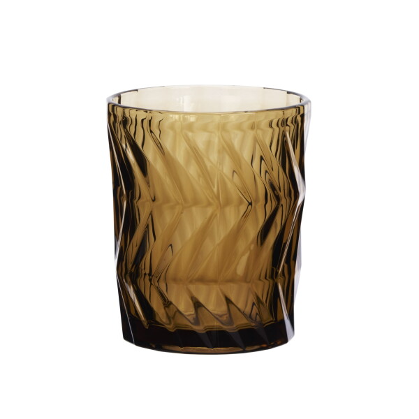 MADAM STOLTZ Sklenice na vodu Brown / decor 300 ml, hnědá barva, sklo
