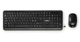 Nedis Bezdrátová sada klávesnice a myši ND layout / Sada klávesnice a myši / USB přijímač / 800-1600 DPI (KBMCW100BKND)