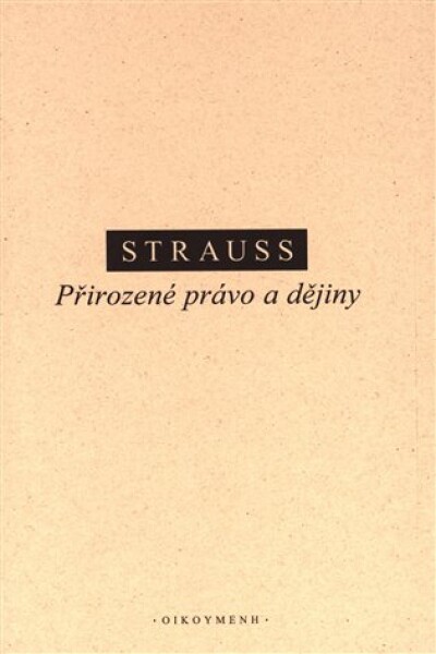 Přirozené právo dějiny Leo Strauss