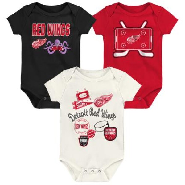 Outerstuff Dětské body Detroit Red Wings NHL Littlest Player 3Pk Creeper Se Velikost: Batole 6-9 Měsíců