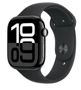 Apple Watch Series 10 GPS+Cellular 42mm Klavírně černé hliníkové tělo Černý sportovní řemínek (S/M)