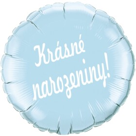 Balónek fóliový světle modrý kruh Krásné narozeniny! Balonky.cz Balónek fóliový světle modrý kruh Krásné narozeniny! Balonky.cz