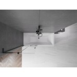 MEXEN/S - Velar L dvoukřídlá posuvná vanová zástěna 85 x 150, transparent, černá 896-085-003-01-70