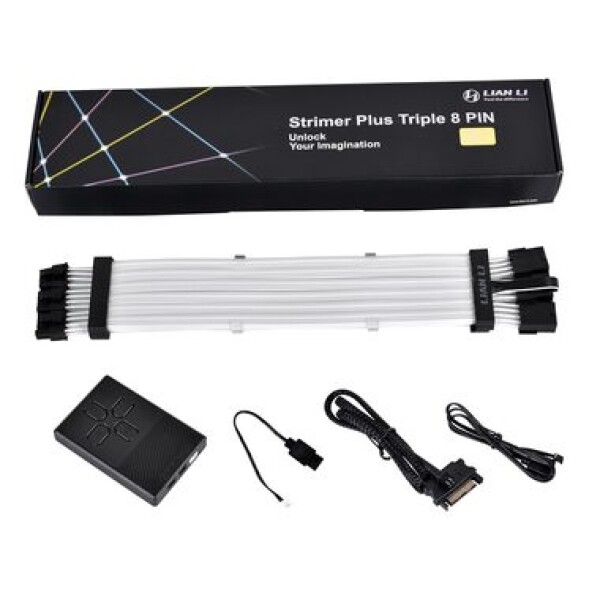 Lian Li Strimer Plus Triple 8-Pin RGB PCIe kabel + dálk. ovládání / 3x 8-pin/ ARGB / délka 30 cm (STRIMER-PLUS-8-3X)