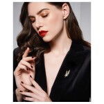 Brož s perlou a Swarovski Elements krystaly Sophie, Bílá/čirá