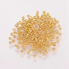 Zamačkávací rokajl - 2,0 mm x 1,2 mm - zlatý - 1 g
