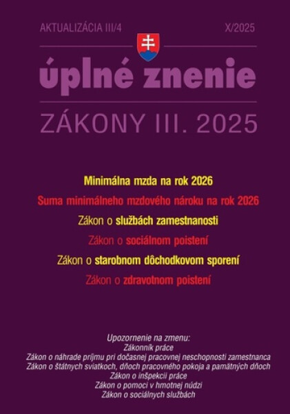 Aktualizácia III/4 2025 – Zamestnanosť a sociálne poistenie
