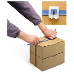 Dávkovací box s PP páskou RAJASTRAP a samozavíracími sponami, černá