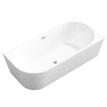 INVENA - Vana volně stojící ke zdi, rýhovaná 170 Glamour Trend, pravá, sifon chrom AN-02-11P-KPL