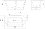 MEXEN - Oris volně stojící vana nástěnná reliéf 170 x 80, bílá/šedá, bez krytky přepadu a zátky 52871708062-SS
