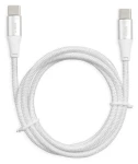 IBOX IKUTC bílá / Datový kabel / USB-C - USB-C / 60 W / 2 m / opletený (IKUTC2W)