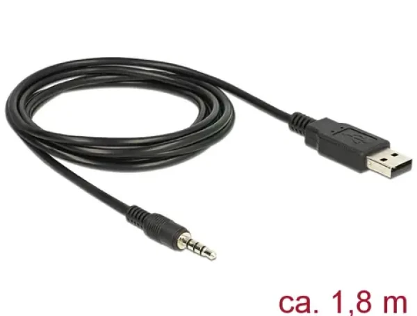 Delock kabel USB TTL samec 3.5 mm 4 pin stereo jack samec 1.8 m černá / 3.3 V (83779-D)