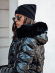 Dámská prošívaná zimní bunda s kapucí CRYSTAL černá FashionStreet TY4584 XL