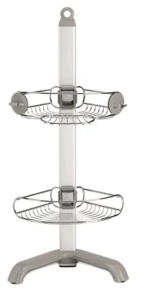 Simplehuman Nastavitelný set poliček a držáku do sprchy/ – rohový/ matná ocel/ elox.hliník (BT1064)