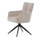 Židle jídelní, taštičkové pružiny v sedáku, 180° otočný mechanismus, lanýžová voděodolná látka, černý kov